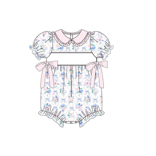 Short Sleeve Spring Floral Bubble with Bows