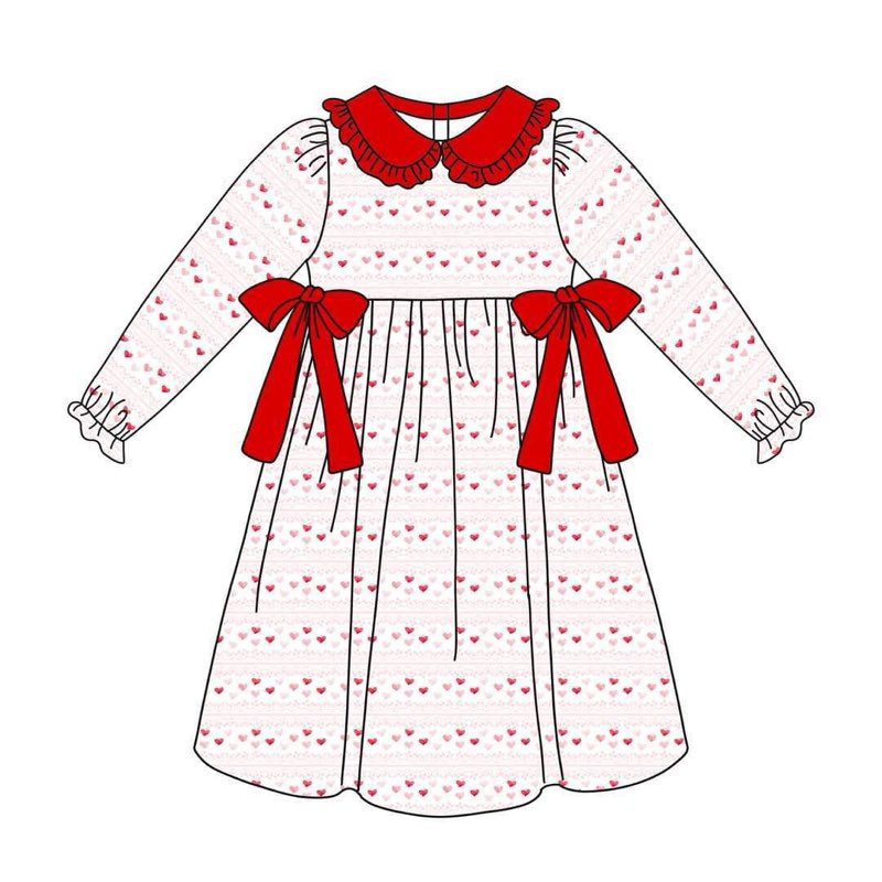 Long Sleeve Valentine Dress with Bows